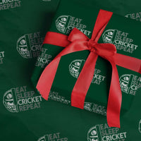 Eat Sleep Cricket Repeat Wrapping Paper Roll Retro Vintage Cricket Gifts