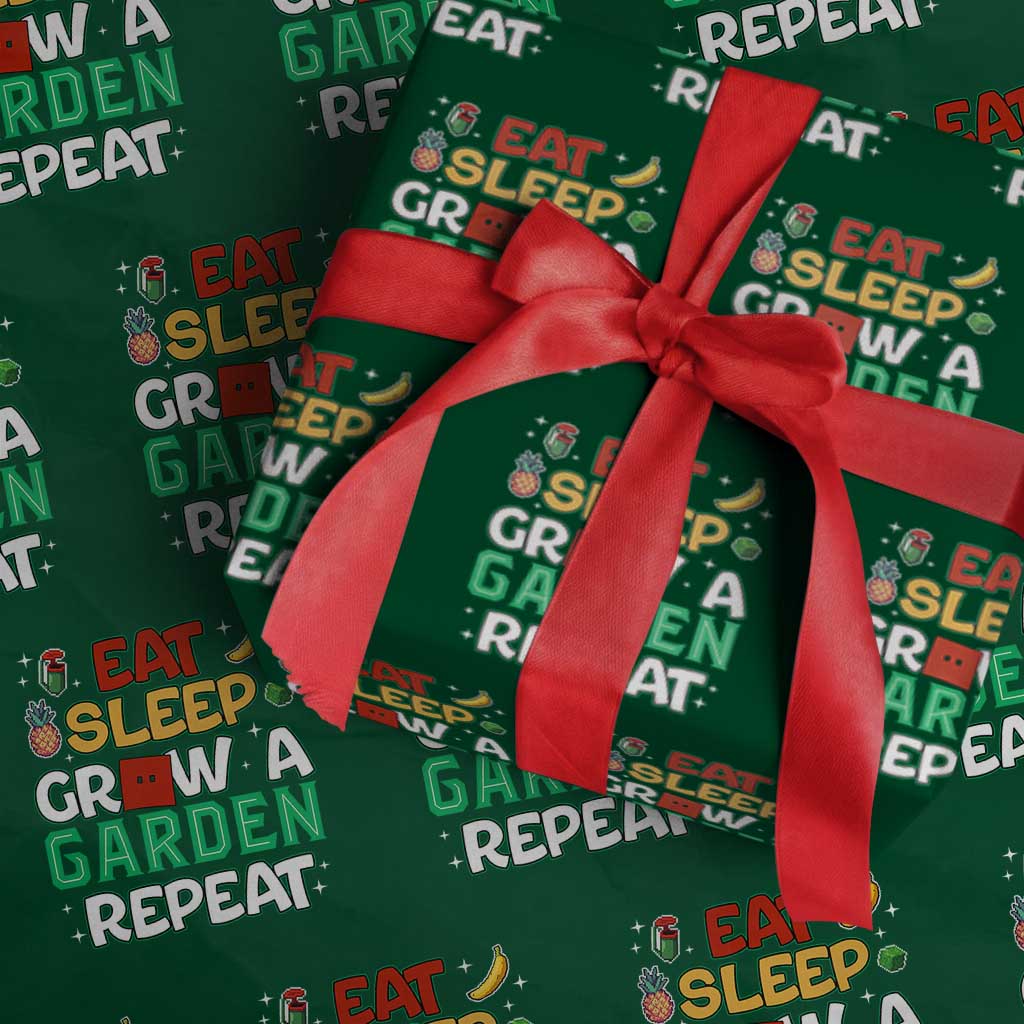 Eat Sleep Grow a Garden Repeat Wrapping Paper Roll Funny Gamer-Inspired Gardening Gift for Plant Lovers - Wonder Print Shop