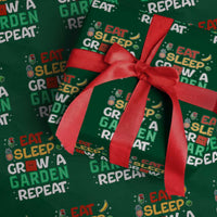 Eat Sleep Grow a Garden Repeat Wrapping Paper Roll Funny Gamer-Inspired Gardening Gift for Plant Lovers - Wonder Print Shop