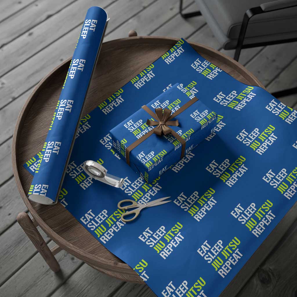 Eat Sleep Jiu Jitsu Repeat Wrapping Paper Roll Cool JiuJitsu BJJ - Wonder Print Shop