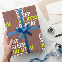 Eat Sleep Jiu Jitsu Repeat Wrapping Paper Roll Cool JiuJitsu BJJ - Wonder Print Shop