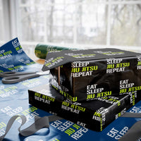 Eat Sleep Jiu Jitsu Repeat Wrapping Paper Roll Cool JiuJitsu BJJ - Wonder Print Shop