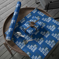 Eat Sleep Jiu Jitsu Repeat Wrapping Paper Roll Cool JiuJitsu BJJ American Flag - Wonder Print Shop