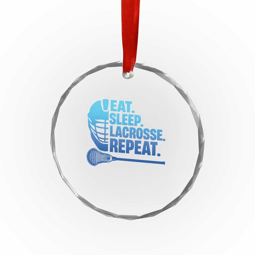 Eat Sleep Lacrosse Repeat Crystal Glass Ornament Funny Lax Lover Player TS10