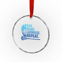 Eat Sleep Lacrosse Repeat Crystal Glass Ornament Funny Lax Lover Player TS10