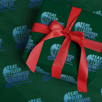 Eat Sleep Lacrosse Repeat Wrapping Paper Roll Funny Lax Lover Player - Wonder Print Shop