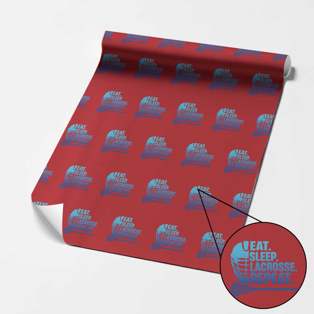 Eat Sleep Lacrosse Repeat Wrapping Paper Roll Funny Lax Lover Player - Wonder Print Shop