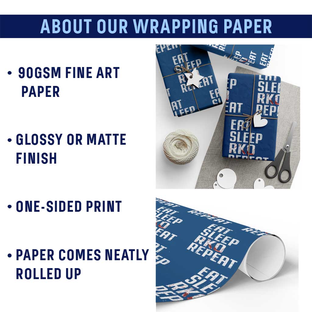 Eat Sleep RKO Repeat Wrapping Paper Roll Blood Stained
