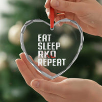 Eat Sleep RKO Repeat Heart Crystal Glass Ornament Blood Stained