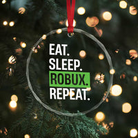 Eat Sleep Roblox Repeat Crystal Glass Ornament Funny Video Game Lovers Gamers