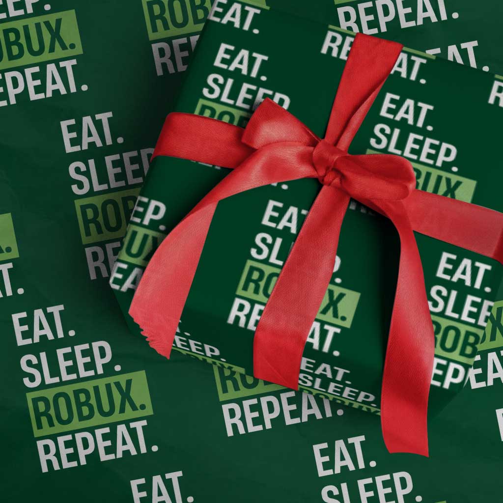 Eat Sleep Roblox Repeat Wrapping Paper Roll Funny Video Game Lovers Gamers