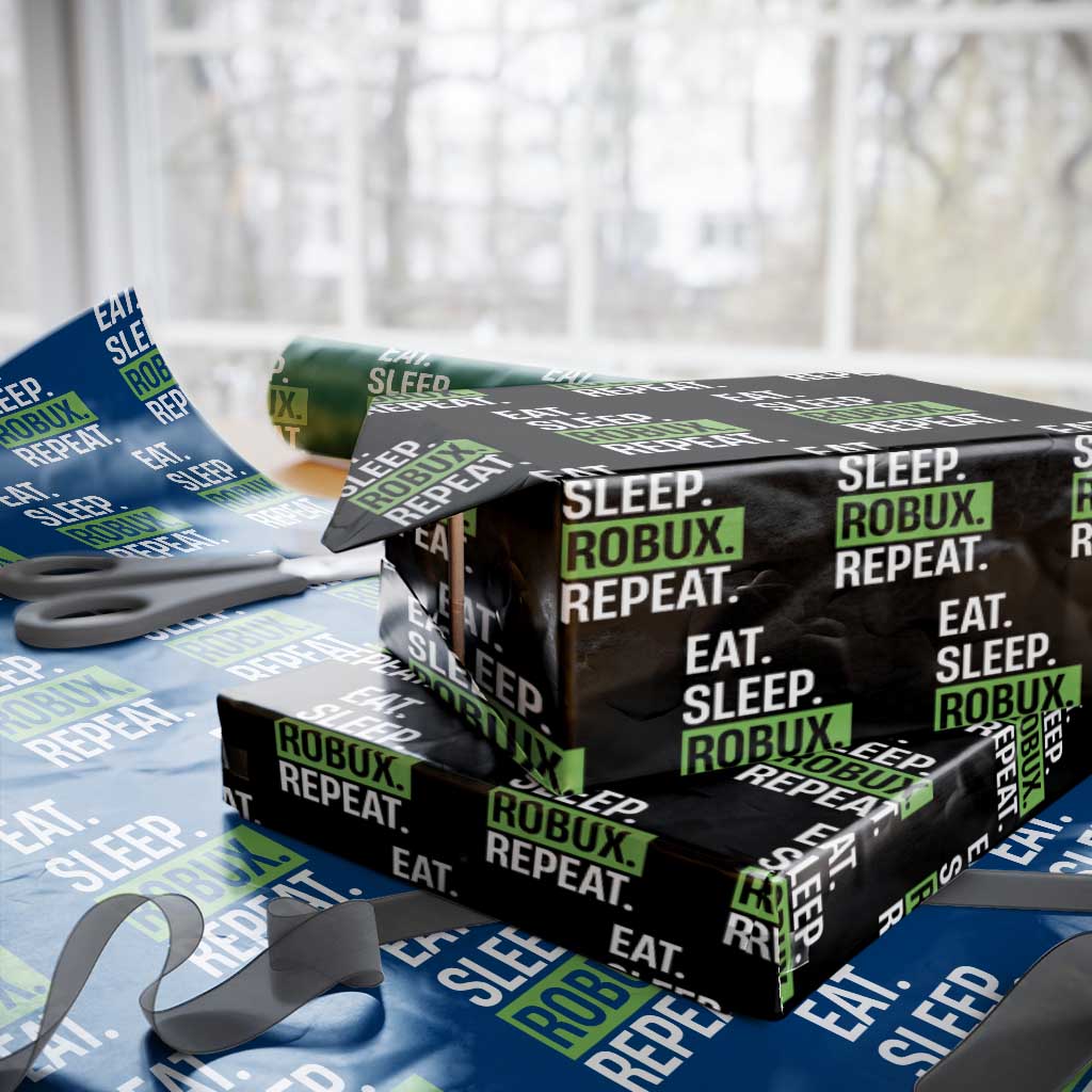 Eat Sleep Roblox Repeat Wrapping Paper Roll Funny Video Game Lovers Gamers