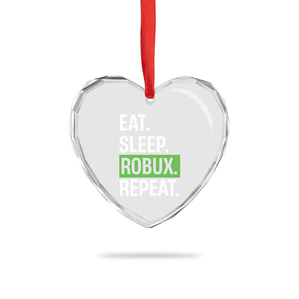 Eat Sleep Roblox Repeat Heart Crystal Glass Ornament Funny Video Game Lovers Gamers