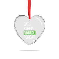 Eat Sleep Roblox Repeat Heart Crystal Glass Ornament Funny Video Game Lovers Gamers
