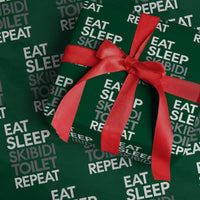 Eat Sleep Skibidi Toilet Repeat Wrapping Paper Roll Funny Gen Alpha Slang