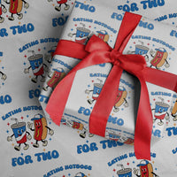 Eating Hotdogs for Two Wrapping Paper Roll Cute Pregnancy Announcement Patriotic 4th Of July - Wonder Print Shop
