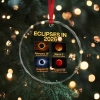 Eclipses in 2026 Celestial Calendar Infographic Crystal Glass Ornament Space Nerd Astronomy Gift Astrology Lover