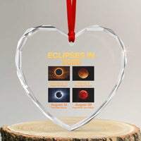 Eclipses in 2026 Celestial Calendar Infographic Heart Crystal Glass Ornament Space Nerd Astronomy Gift Astrology Lover