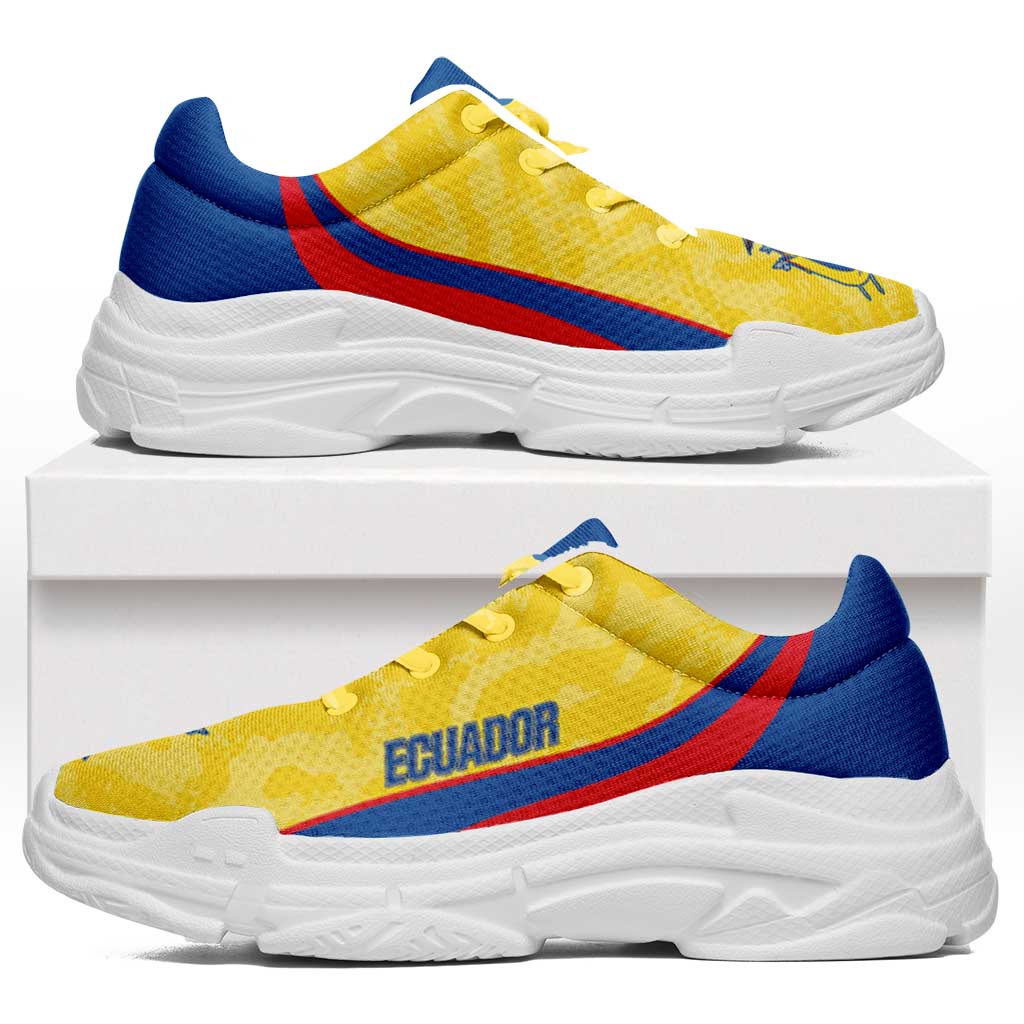 Ecuador 2026 Football Chunky Sneakers La Tri Grunge Curve Stylized - Wonder Print Shop