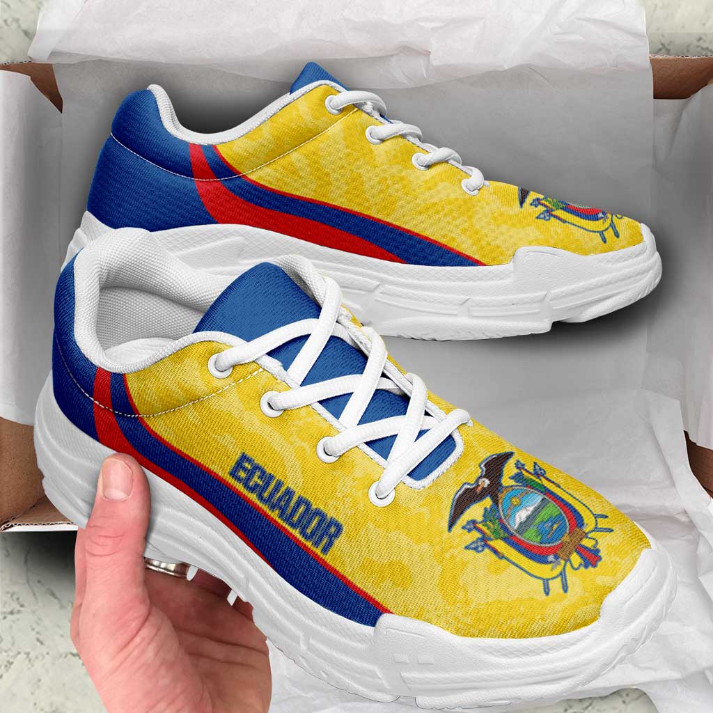 Ecuador 2026 Football Chunky Sneakers La Tri Grunge Curve Stylized - Wonder Print Shop