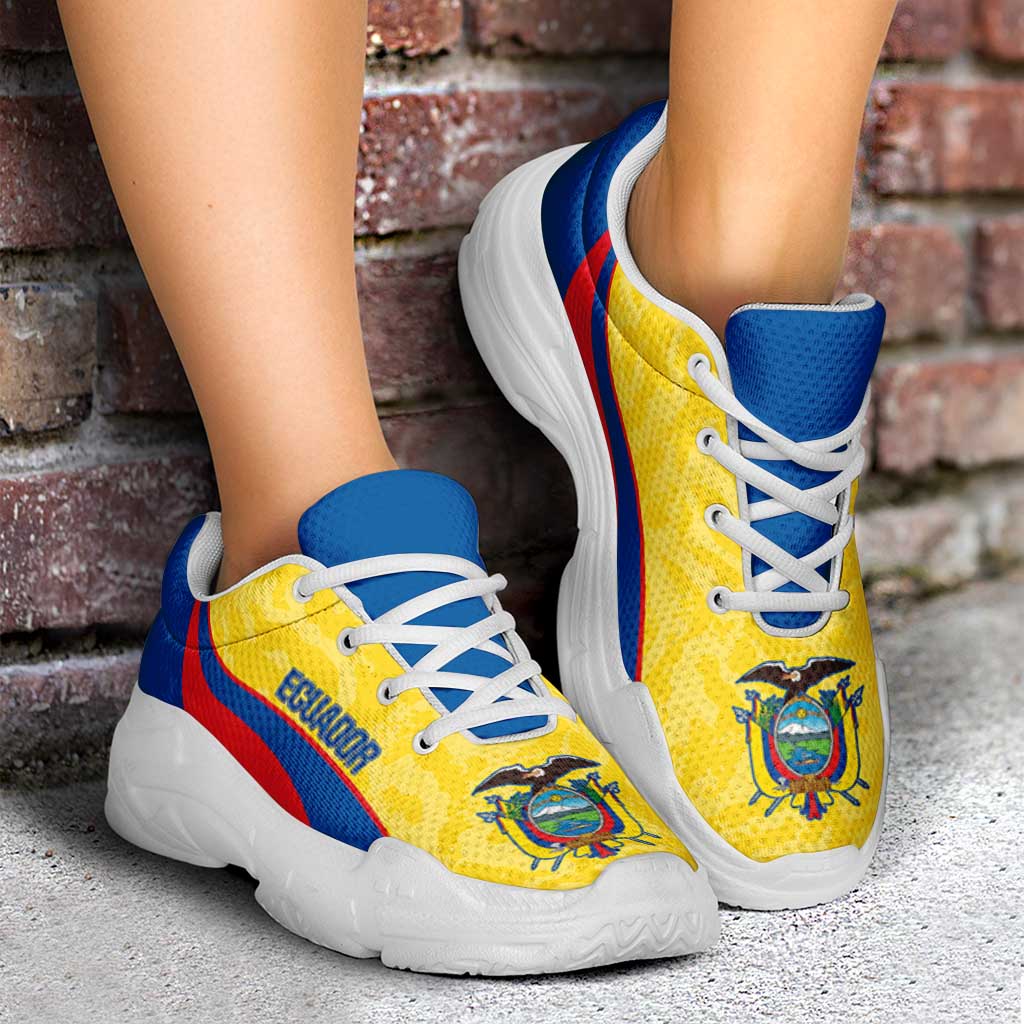 Ecuador 2026 Football Chunky Sneakers La Tri Grunge Curve Stylized - Wonder Print Shop