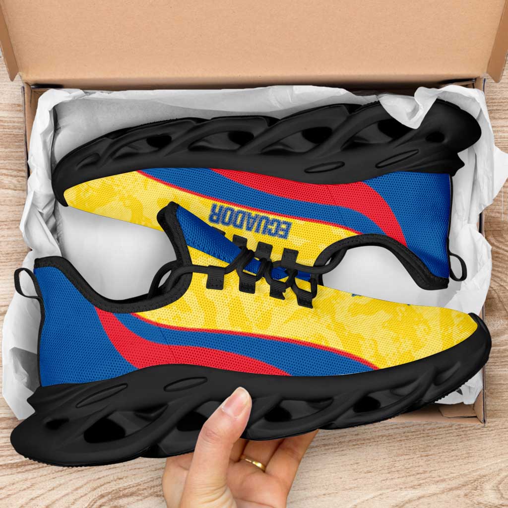 Ecuador 2026 Football Clunky Sneakers La Tri Grunge Curve Stylized - Wonder Print Shop