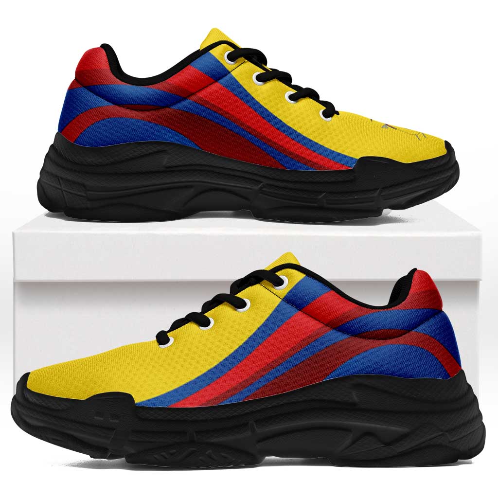 Ecuador Football Chunky Sneakers Flag-Inspired Curve Style