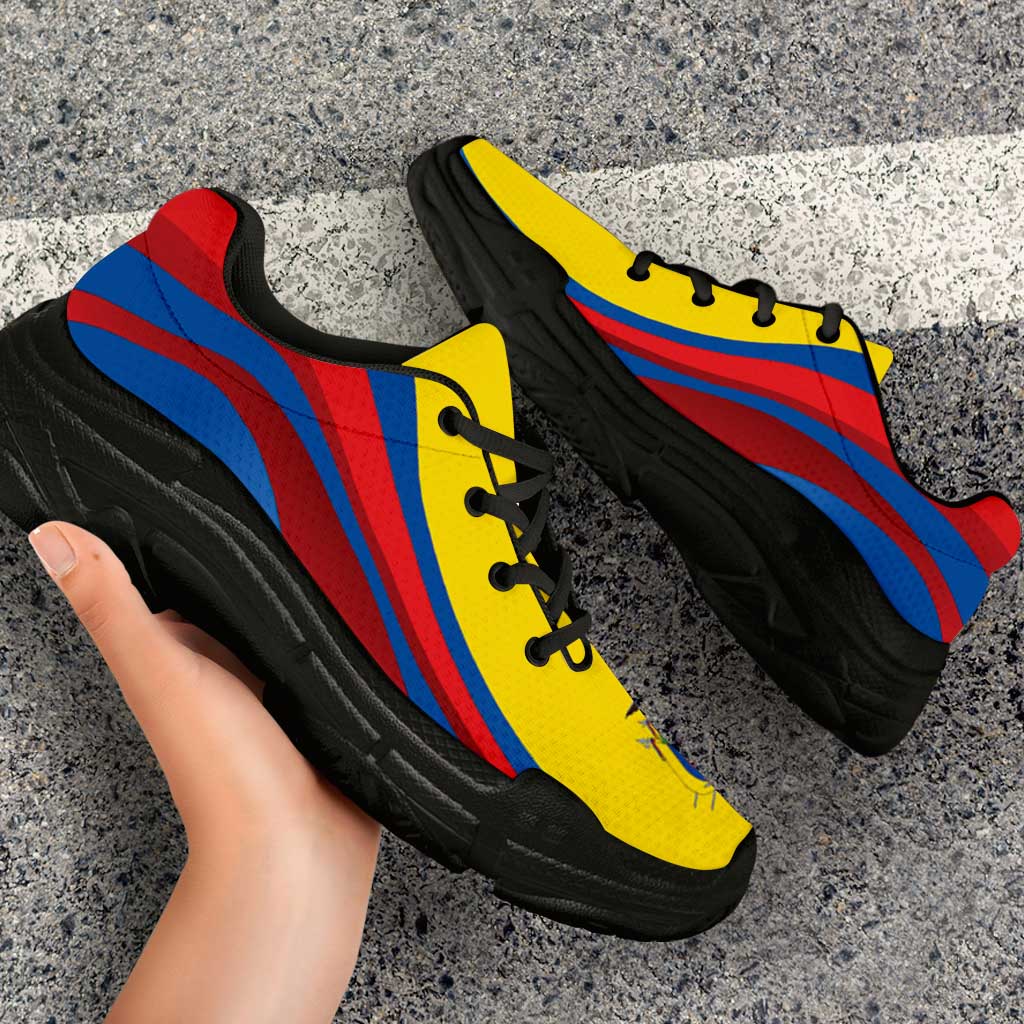 Ecuador Football Chunky Sneakers Flag-Inspired Curve Style