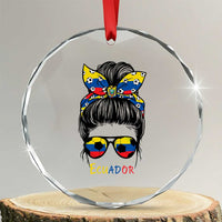 Ecuador Soccer Crystal Glass Ornament Chica Ecuatoriana Pride Game Day Gift