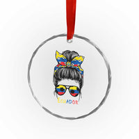 Ecuador Soccer Crystal Glass Ornament Chica Ecuatoriana Pride Game Day Gift