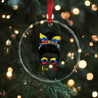 Ecuador Soccer Crystal Glass Ornament Chica Ecuatoriana Pride Game Day Gift