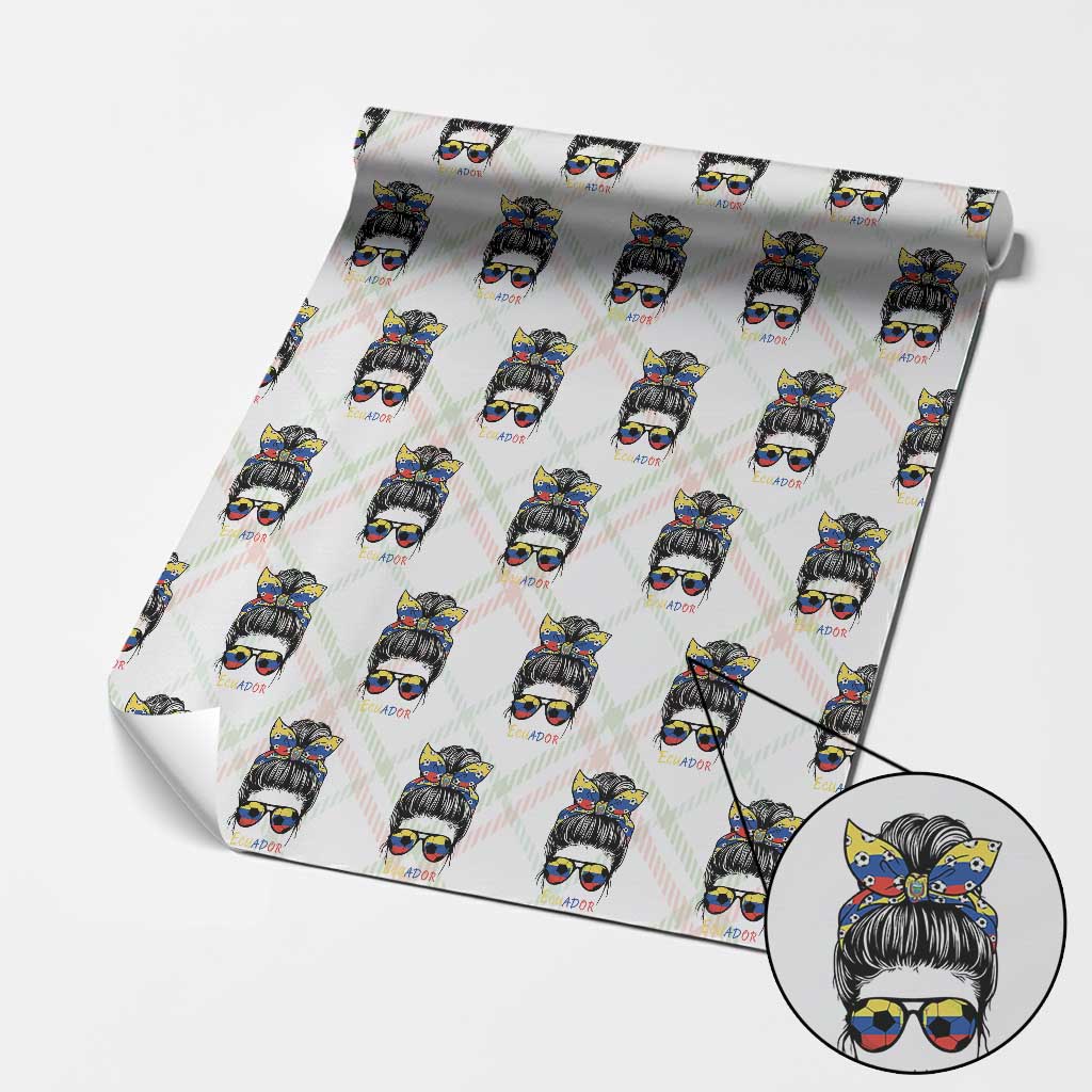 Ecuador Soccer Wrapping Paper Roll Chica Ecuatoriana Pride Game Day Gift