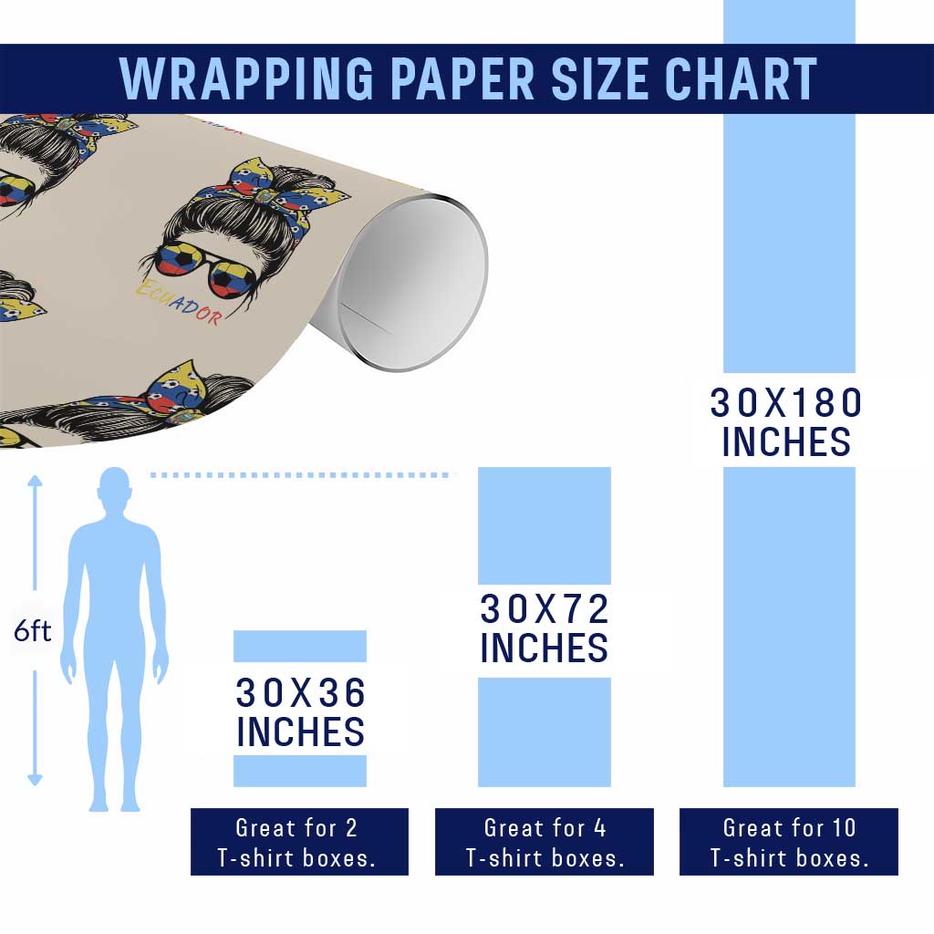 Ecuador Soccer Wrapping Paper Roll Chica Ecuatoriana Pride Game Day Gift