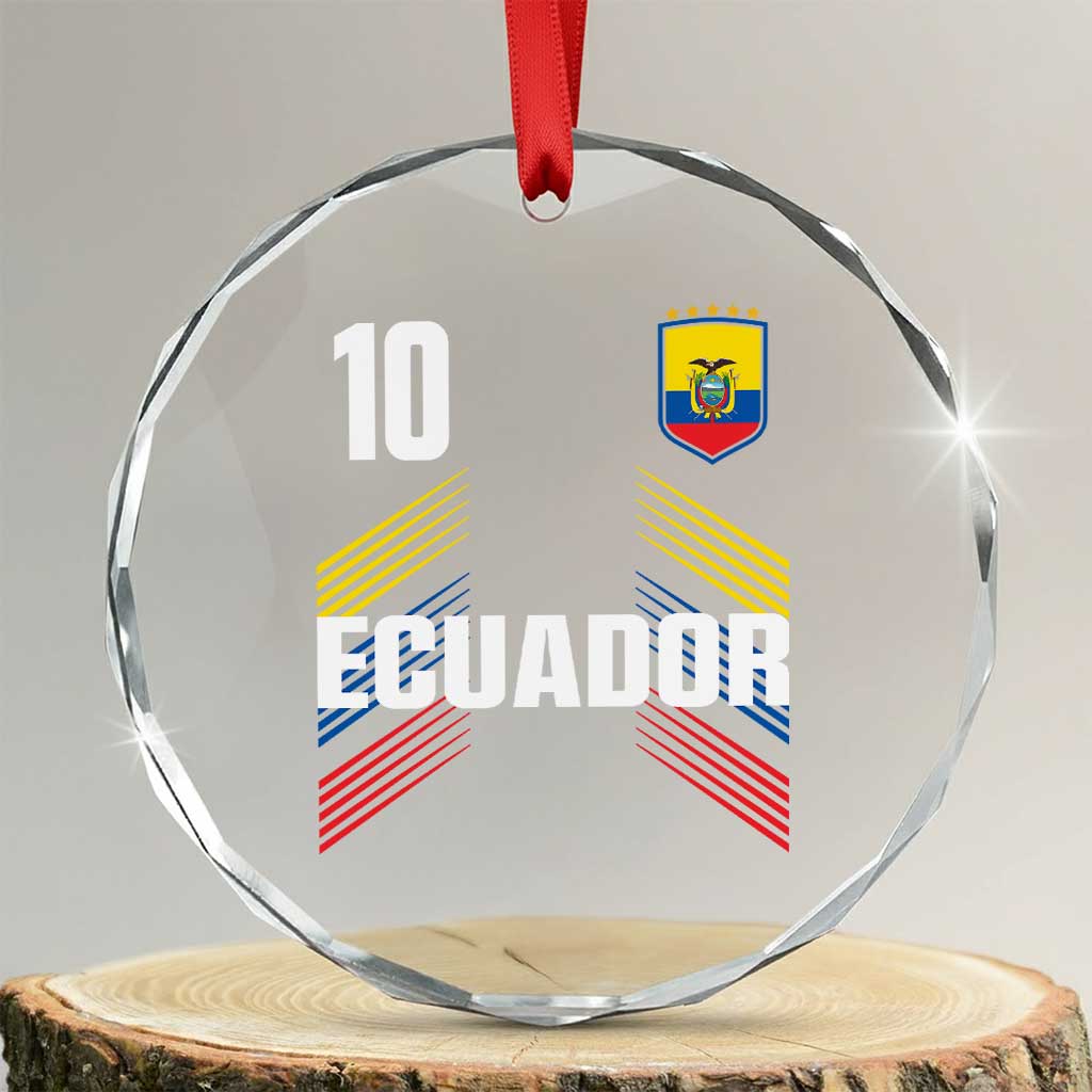 Ecuador Soccer Sports Graphic Number 10 Jersey Style Crystal Glass Ornament Proud Ecuadorian Football Fans Game Day Pride