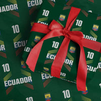 Ecuador Soccer Sports Graphic Number 10 Jersey Style Wrapping Paper Roll Proud Ecuadorian Football Fans Game Day Pride