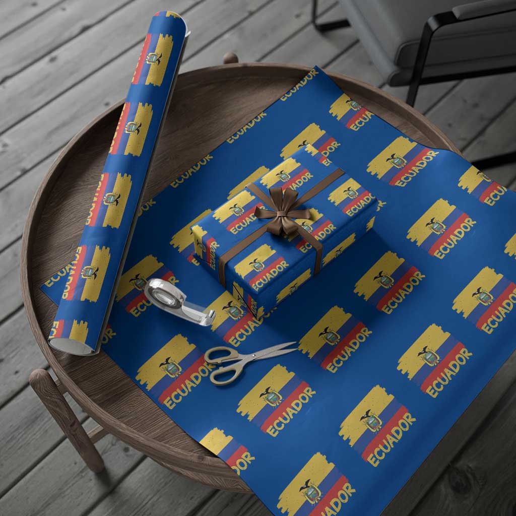 Ecuadorian Heritage Brushstroke Ecuador Flag Graphic Wrapping Paper Roll