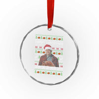 Ed Gein Christmas Crystal Glass Ornament Funny Merry Christmas Skin On Or Skin Off Turkey - Wonder Print Shop