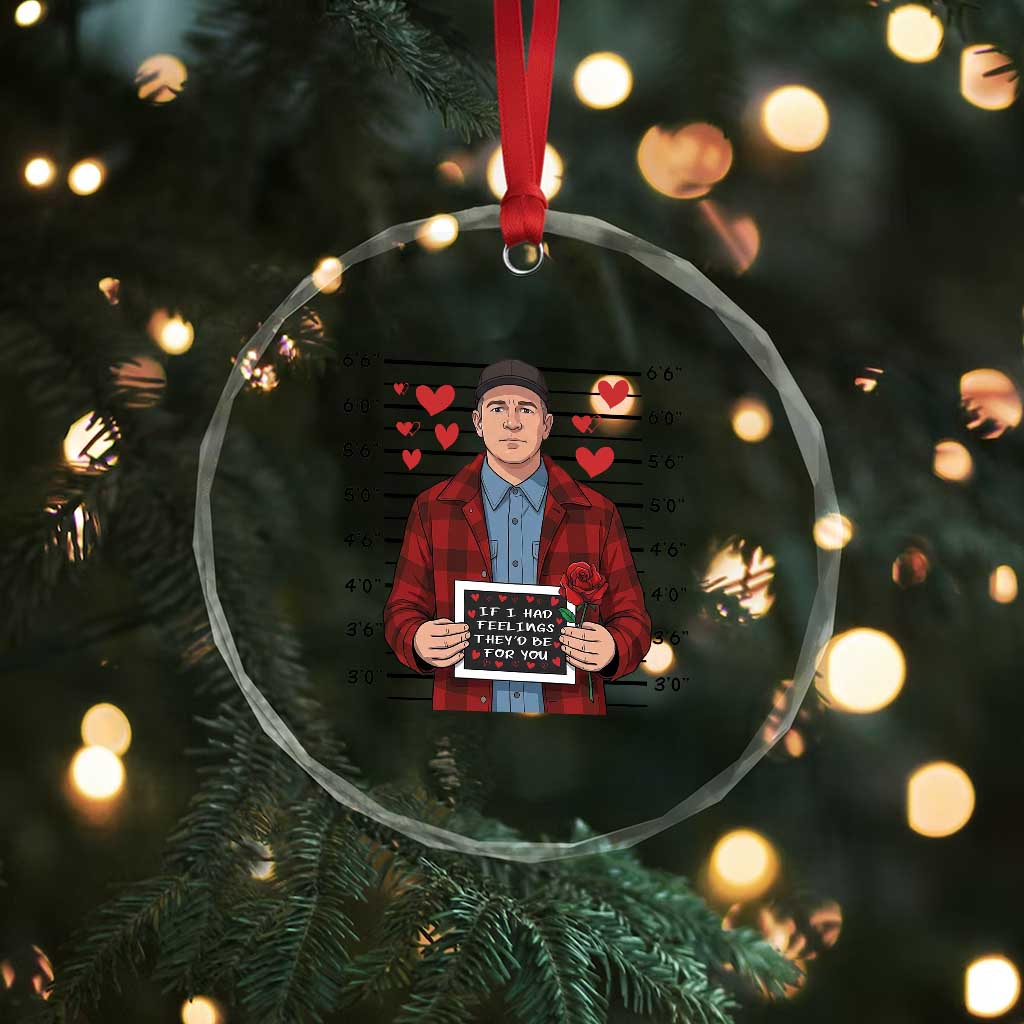 Ed Gein Valentine Meme Crystal Glass Ornament Funny Horror Movie - Wonder Print Shop