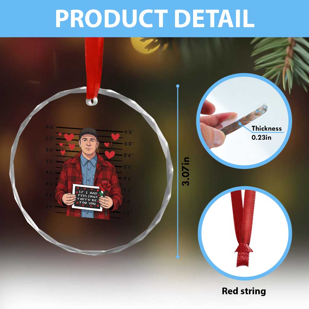 Ed Gein Valentine Meme Crystal Glass Ornament Funny Horror Movie - Wonder Print Shop