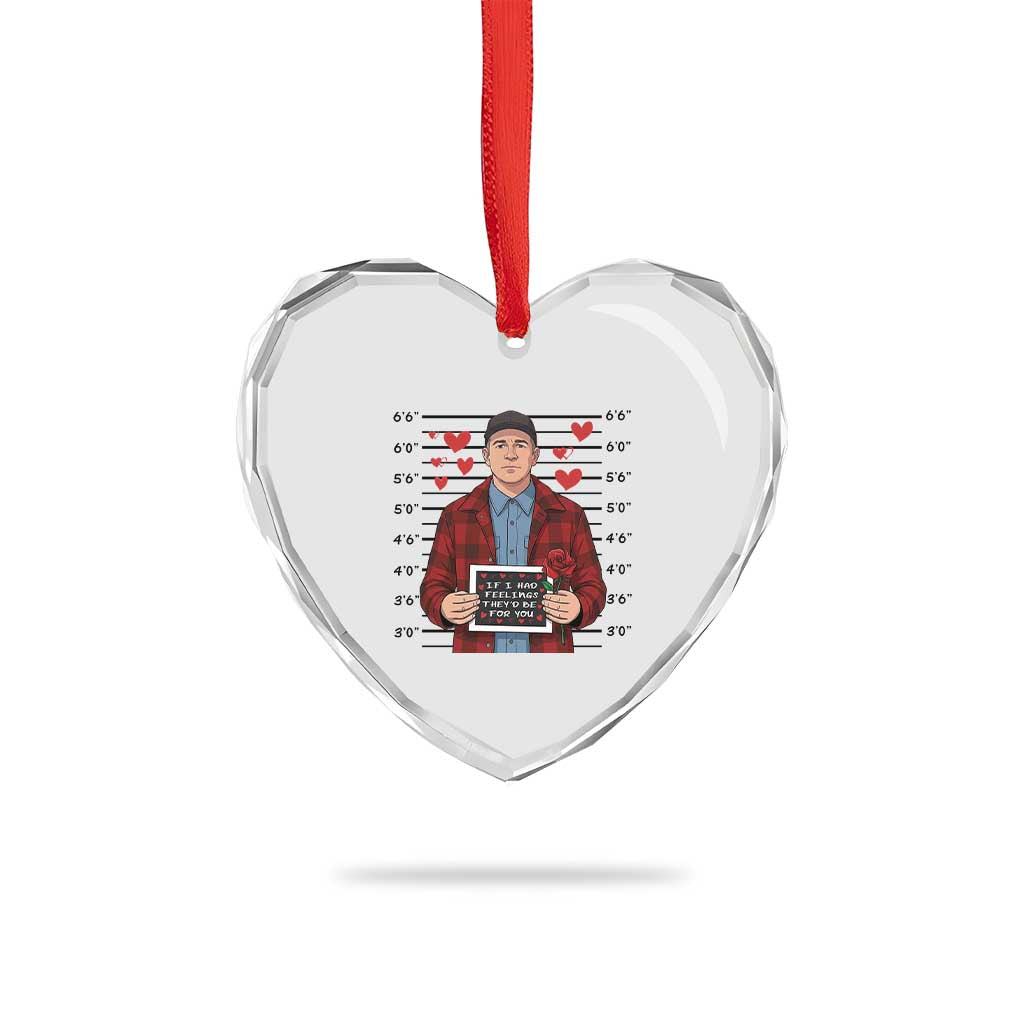Ed Gein Valentine Meme Heart Crystal Glass Ornament Funny Horror Movie - Wonder Print Shop