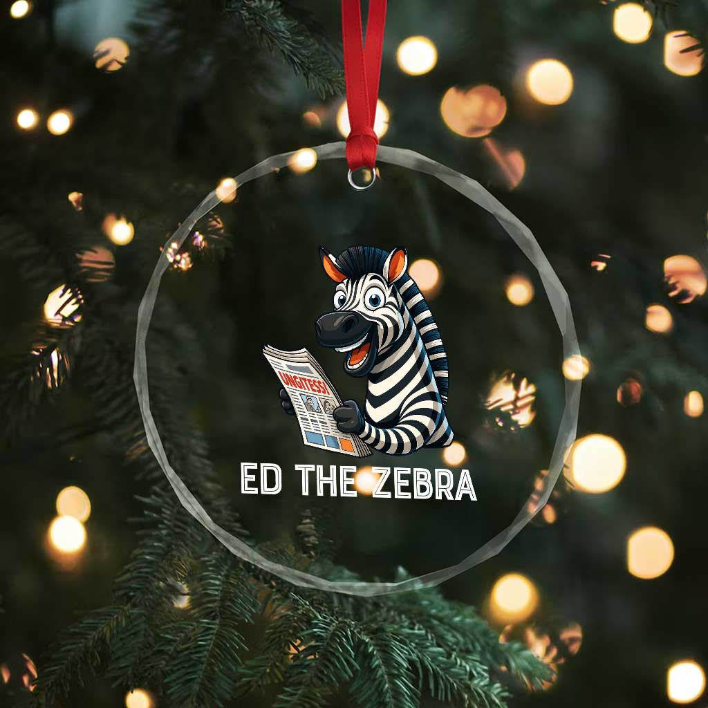 Ed the Zebra Meme Crystal Glass Ornament Funny Viral Animal Escape Internet Humor Fans TS02
