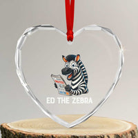 Ed the Zebra Meme Heart Crystal Glass Ornament Funny Viral Animal Escape Internet Humor Fans - Wonder Print Shop