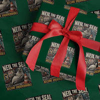 Edgy Neil the Seal Become Ungovernable Graffiti Graphic Wrapping Paper Roll Sarcastic Rebel Viral Chaotic Elephant Seal Sunglasses Meme
