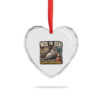 Edgy Neil the Seal Become Ungovernable Graffiti Graphic Heart Crystal Glass Ornament Sarcastic Rebel Viral Chaotic Elephant Seal Sunglasses Meme