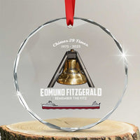 Edmund Fitzgerald 50th Anniversary Tribute Crystal Glass Ornament Chimes 29 Times 1975 2025 Memorial - Wonder Print Shop