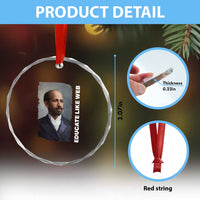 Educate Like W E B Crystal Glass Ornament African American Heritage