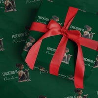Education Freedom Wrapping Paper Roll Black Teacher Books - Wonder Print Shop
