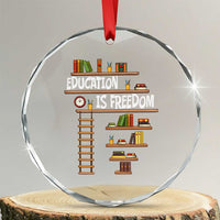Education Is Freedom Crystal Glass Ornament African American History Africa Map Books - Wonder Print Shop