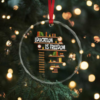 Education Is Freedom Crystal Glass Ornament African American History Africa Map Books - Wonder Print Shop