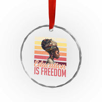 Education Is Freedom Crystal Glass Ornament Retro Black History Month Teacher